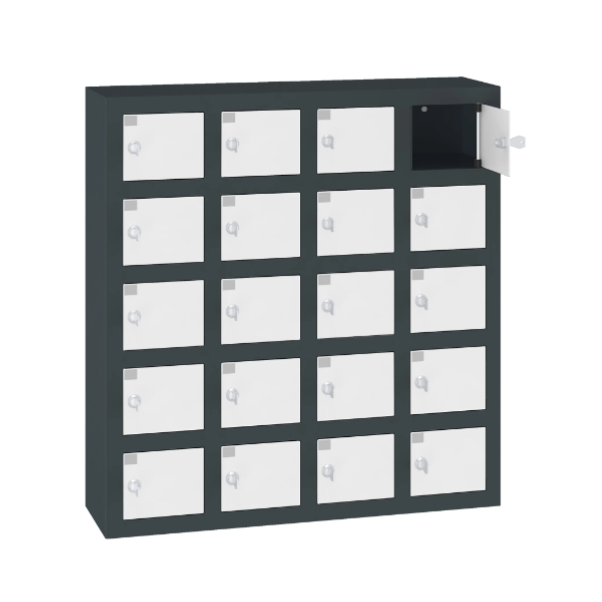 wss20-RAL-7016-Anthracite-grey-RAL-9010-white Метални шкафчета за мобилни телефони WSS 20 - Image 1